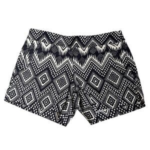 J.CREW Factory Women's Black Cream Chevron Ikat Print Cotton Short Shorts Sz 6